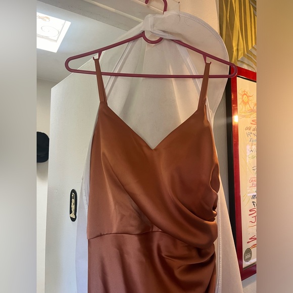 Revelry Copper Satin Maxi Dress - Picture 4 of 5